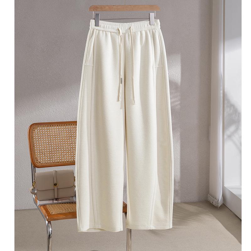 2025 Puyuan Autumn/Winter Silk Cashmere Women's Wide-Leg Pants with Double Pockets