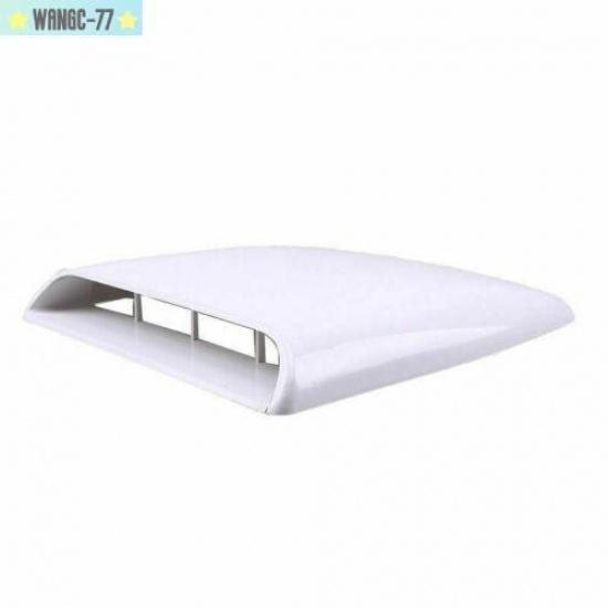 White Car Air Flow Intake Scoop Hood Bonnet Decorative Vent Cover Set Universal