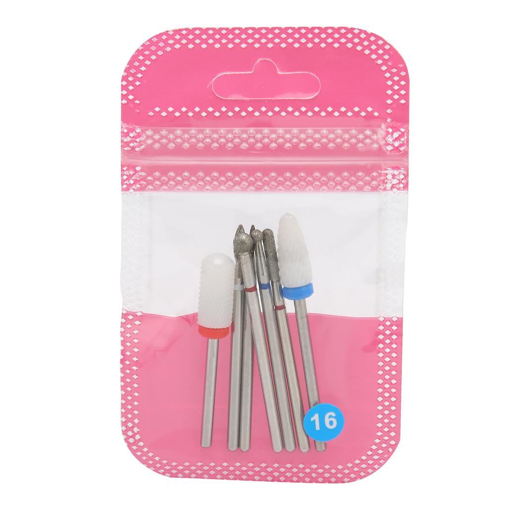 7pcs Nail Drill Bits Set Tungsten Ceramic Manicure Pedicure Left Right Handed Acrylic Gel Cuticle Remover Nail Bits