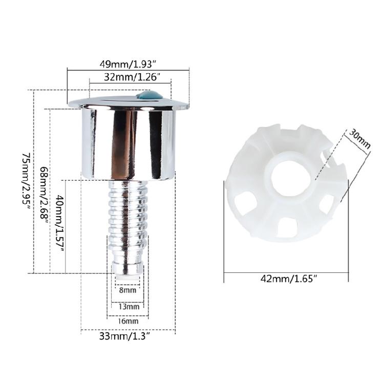 Universeller Spülkasten mit Doppelspülung, Knopf, runde Form, Druckknopfspülung