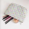 Floral Print Quilted Cosmetic Bagfor Girl Large Toiletry Pouch Organizer for Handbag Cute Women Wash Travel Accessories