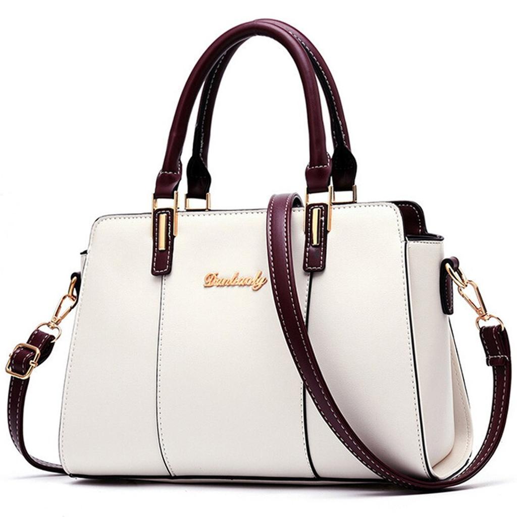 Elegant Zipper Satchel Bag, Trendy Large Capacity Handbag For Work, Fashion Double Handle Purse