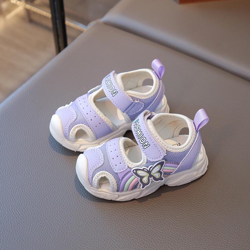 Summer Children's Sports Sandals Girls' Beach Shoes Fashion Butterfly Classic Sweet and Casual Soft Bottom Sandals
