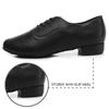 Low Heel 2.5cm Men's Modern Dance Shoes Professional Lace-up Black Leather Tango  International Standard Dance Shoes