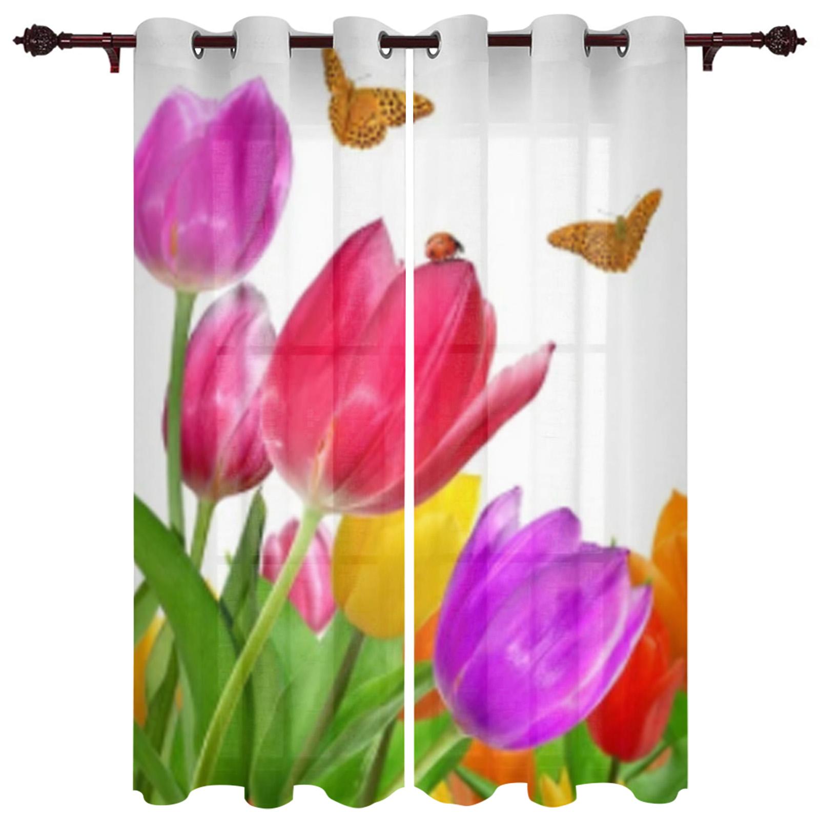 Фиолетовый завод цветок оконная занавеска спальня гостиная оконные шторы кухонные — фото 9