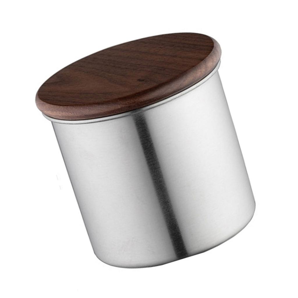 Tragbarer runder Kaffeebehälter Edelstahl Kaffeedose Kaffeevorratsglas Perfektes Geschenk für Kaffeeliebhaber