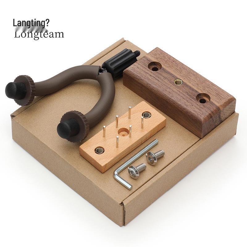 

Walnut Wall Hanger for Guitar, Violin & Ukulele - No Drilling Required Walnut Wood