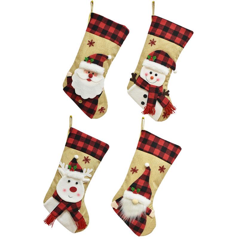 3D Cartoon Flannel Christmas Stockings & Gift Bags - 2025 Holiday Decorations