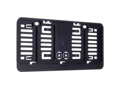 Small License Plate Frame 305 X 114 Mm, Black with Strip