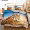 3D Printed Bedclothes Tiger Duvet Cover Set Single Twin Double Queen Size Bedding Set Comforter Cover Set Animal Bedding Set