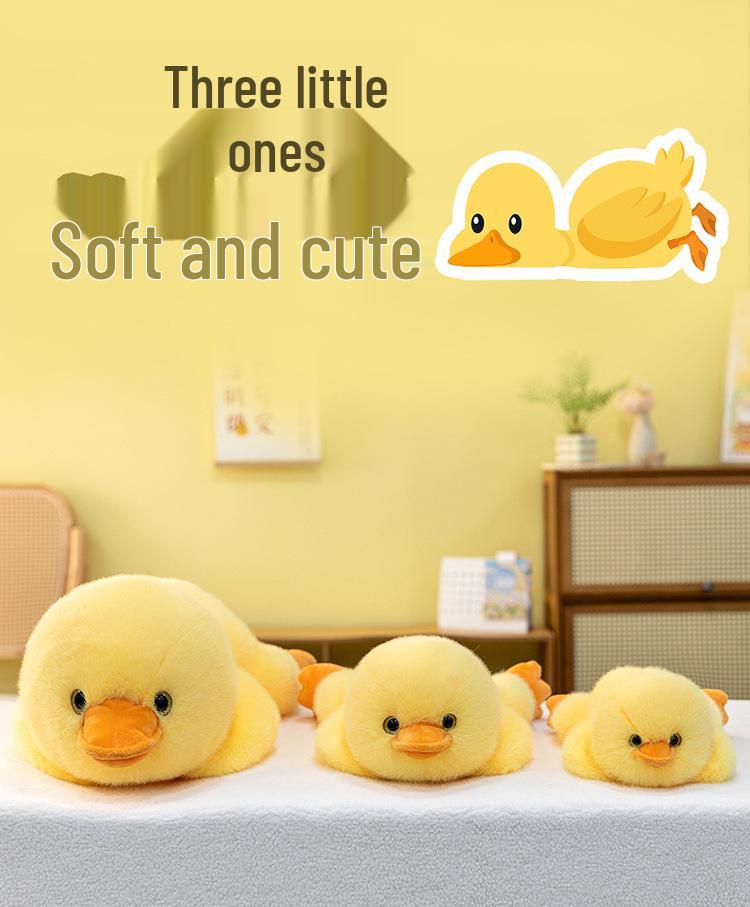 Little Yellow Duck Plush Pillow Toy for Desk or Birthday Gift