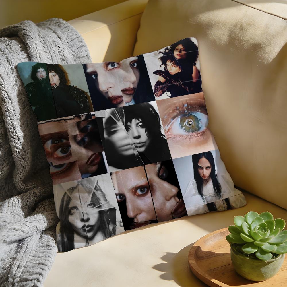 Cushion Cover Singer LLady Gaga Mayhem Washed Linen Soft Breathable Decorative Case For Sofa Home Pillow cover