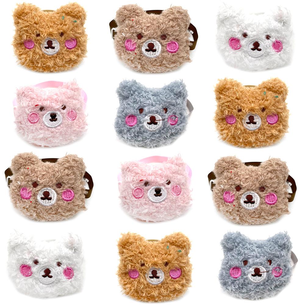 50/100pcs Cute Plush Bear Style Small Dog Puppy Holiday Bow Tie Puppy Dog Accessories Pet Product Dog Neckties for Small Dogs