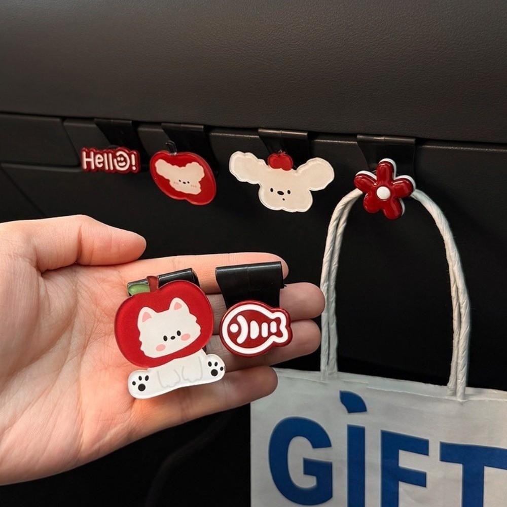 Cartoon Pattern Car Storage Hook Universal Hidden Glove Box Hanger Large Load-Bearing Car Organizer Clips