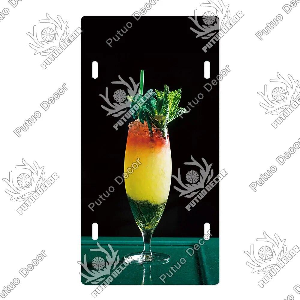 Placa de metal para coquetel Putuo Decor Placa de licença Placa de metal Placa de lata vintage Decoração para Pub Bar Sala de estar Porta Clube Decoração