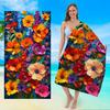 3D Flower Beach Towel 31.5x63 Inch Colorful Floral Print Soft Microfiber Bath Towel Quick Dry Lightweight for Summer Travel