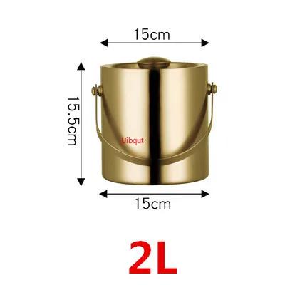 wine beer Cocktail cooler bucket black Gold Ice Bucket Beer Stainless Steel Wine Ice pail Cooler Box Bucket barrel KTV Bar tool