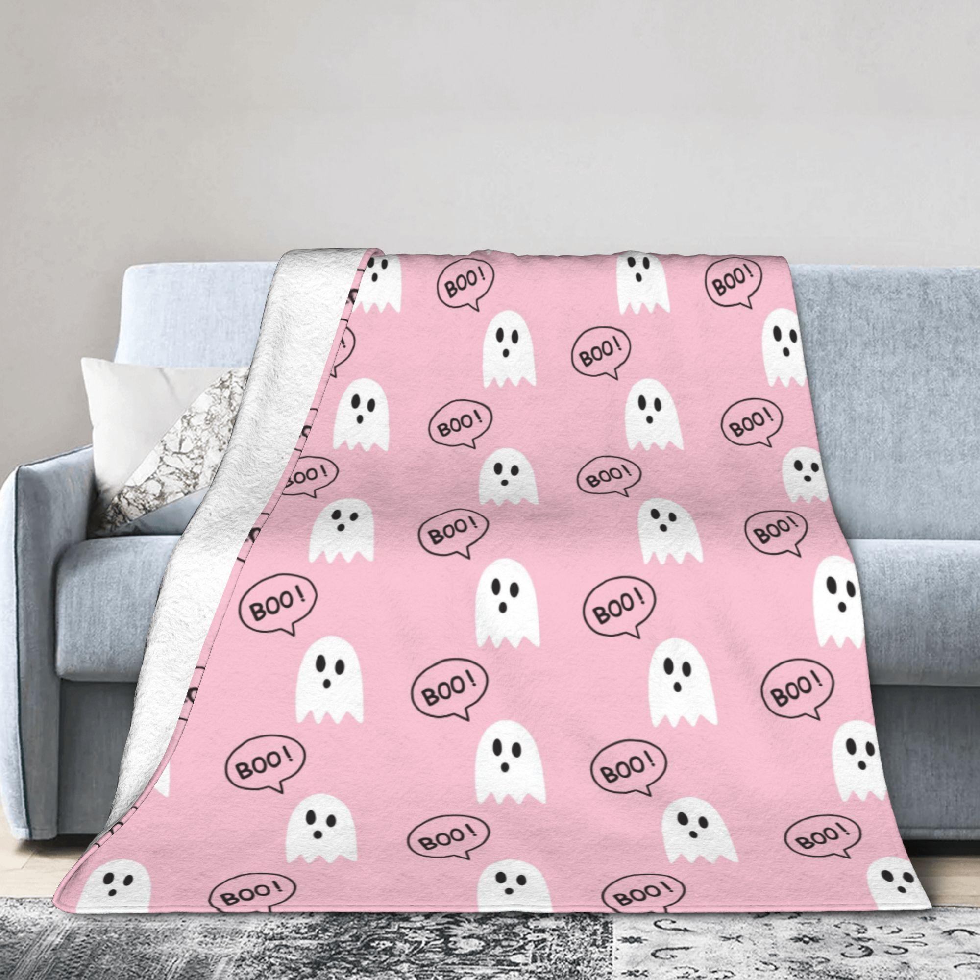 

Halloween Pattern Ghosts Pumpkin Blankets Coral Fleece Plush Summer Air Conditioning Warm Throw Blanket for Bed Car Rug Piece 75x90cm