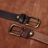 Pásek Pánský Zesílený Italská První Vrstva Hovězí Kůže Spona s Kolíčkem Retro Retro Styl Osobnost Trendy Džínový Pásek Pánský