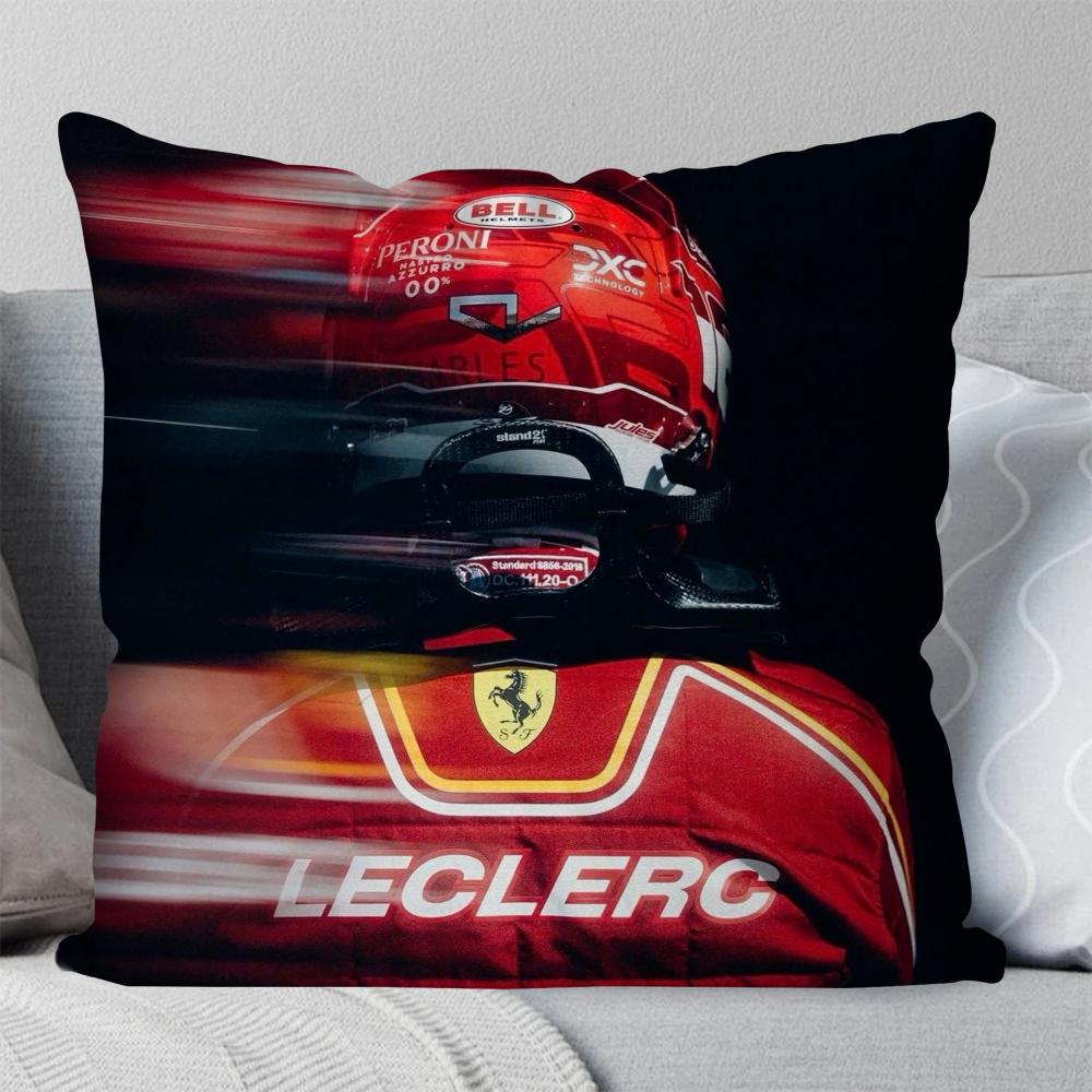 C-Charles L-Leclerc F1 16 Kissenbezug Quadratisches Kissen Schlafzimmer Sofa Freizeit Komfortkissen Auto Wohnzimmer Heimdekoration 40X40