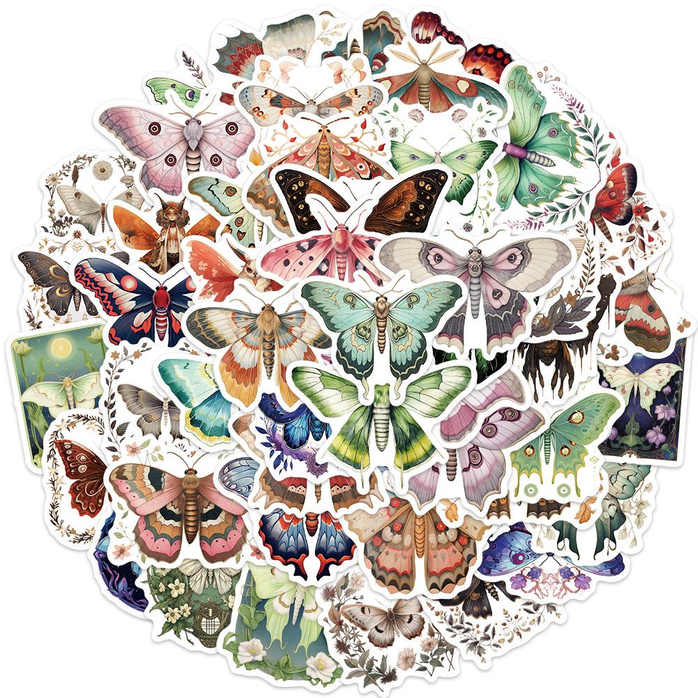 50 Colored Blender Moth Stickers Personalized Decorative Guitar Laptop Suitcase DIY Waterproof Stickers