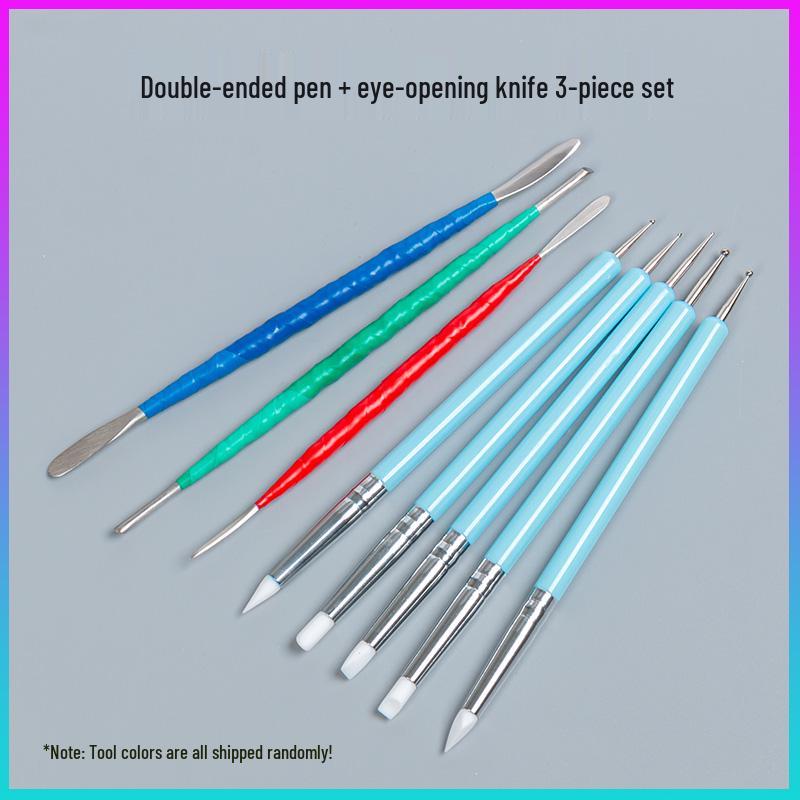 Silicone Double-Ended Dotting and Pressing Pen for Polymer Clay Sculpting