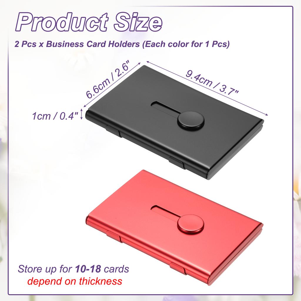 2Pcs Thumb Drive Business Card Case Aluminum Alloy Bank Credit ID Card Wallet Name Card Holder Metal Box Cover Cards Holder