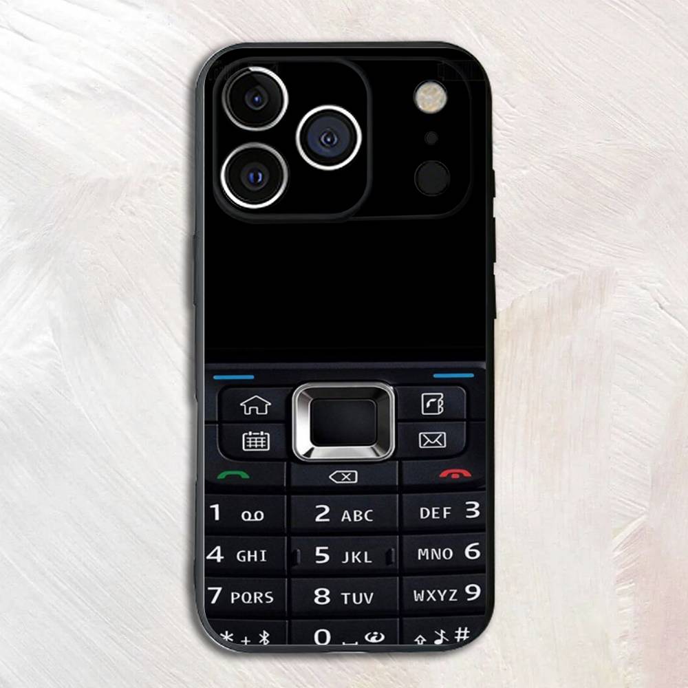 Old Phone Picture Black Phone Case For iPhone 17,16,15,14,13,12,13,12 Pro Max Plus XS XR Silicone Soft Back Cover