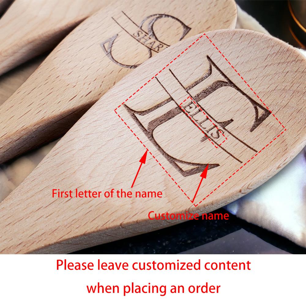 

Custom Engraved Wooden Spoon Initial and Name Kitchen Mixing Stirring Spoon Birthday Housewarming Cooking Kitchen Decor Supplies 1Pcs 30x5cm
