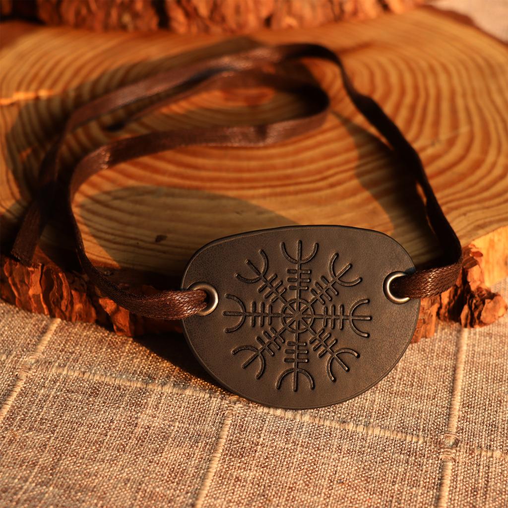 Medieval Embossed Pirate Eye Patch, Vintage Faux Leather Eye Mask Viking Accessories, Renaissance Eye Cover Cosplay