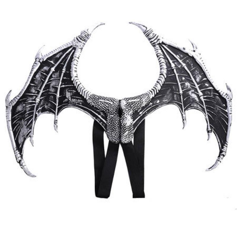Halloween Mardi Gras Kids Devil Cosplay Dragon Wings PU Featherless Angel Wing Costume Party