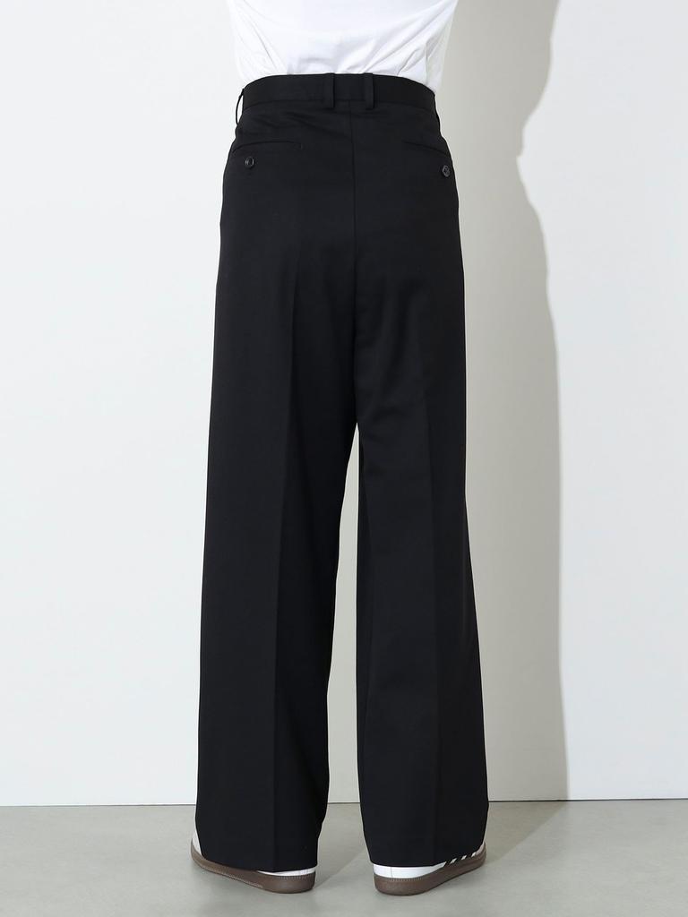 Pants Tuck Wide BLACK L [Beams Heart] YG.TR2 Men's