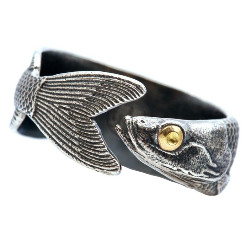 Unique Ring Finger Cute Fish Open Ring for Women Man Fashion Animal Punk Fine Jewelry Circle