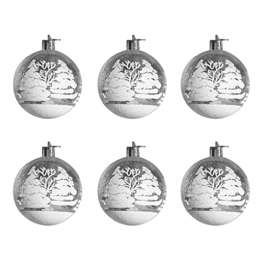 

6 шт./коробка Украшение для рождественской елки Прозрачные рождественские шары Рождественские подвесные украшения