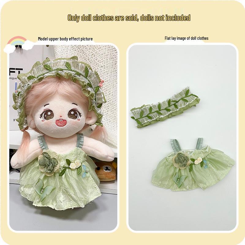 20cm Cotton Doll Dress-Up Set: Cute Figure Skirt & Overalls