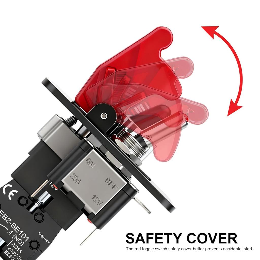 12V Ignition Switch Panel, 4 in 1 with Engine Push Button Toggle Switches, with 12AWG Relay Kit for RV Truck Racing Car Boat Marine Trailer