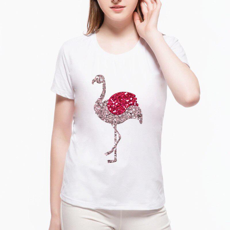 Harajuku Cute Donne Tops falso paillettes fenicotteri stampa t shirt Loose  Round Neck hipster lady acquista in modo economico — spedizione gratuita,  recensioni reali con foto — Joom