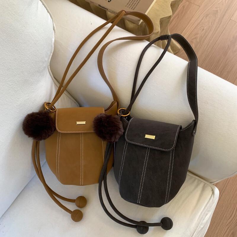 REWELL Suede Pumpkin Bucket Bag