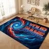 Space Cosmic Theme Crystal Velvet Floor Rug Personalized Custom Name Text Warm Carpet Home Decoration