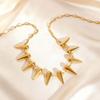 Punk Rivet Chain Necklace for Women,Hollow Water Drop Small Square Chain Choker Necklaces,Gold Plated Waterproof Jewelry Gift