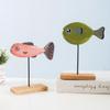 1 Pcs Nordic Wood Fish Sculpture Animal Artistic Sculpture Living Room Office Home Decoration Handmade Crafts Holiday Gift