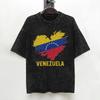 Venezuela Flag Heart Venezuelan T Shirts Washed 100 Cotton Street TShirts  Novelty for Men Women Streetwear Printed Tee Shirt