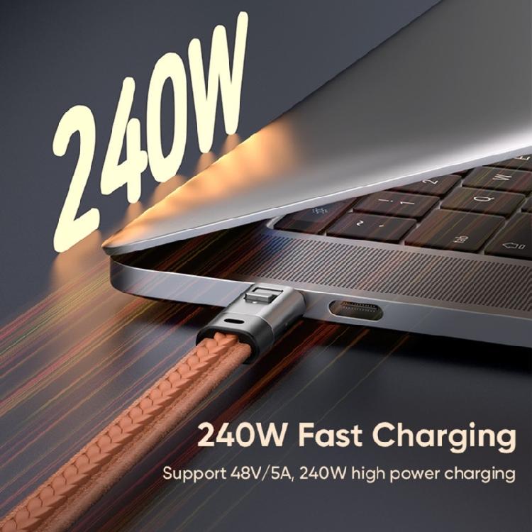 Phone Lanyard USB C Quick Charging Cable With Rotating 240W Type C Cable For Efficient Charging