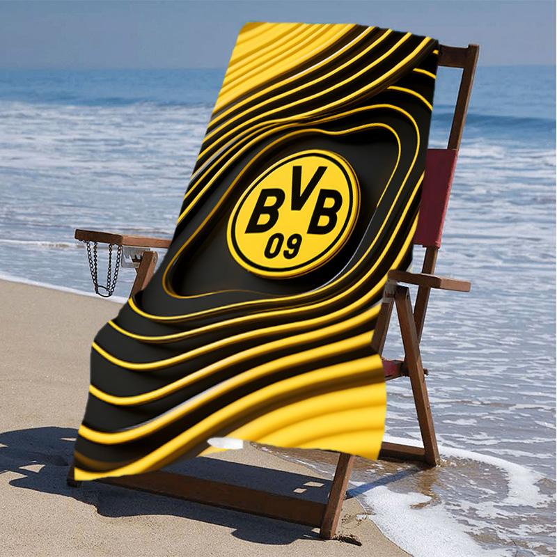 1pc B-BVB Beach Towel, Beach and Seaside Swimming Pool Equipment, Fashion Pattern, Rectangular, Travel Essentials