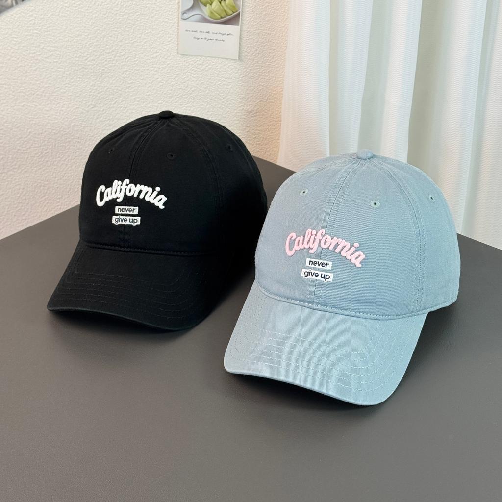 Fashion Hat Big Head Circle Letter Embroidery Soft Top Baseball Cap Califor American Men's and Women's Fashion Casual Face Duck Tongue