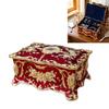 Elegant European Rose Engraved Metal Jewelry Box For Rings Necklaces Earrings With Soft Lining