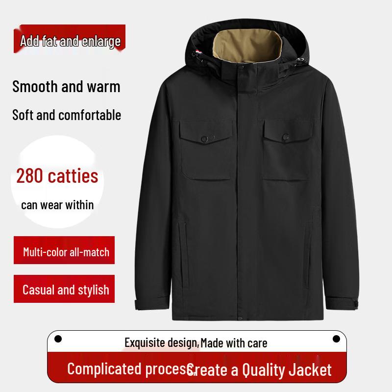 Men's Plus Size Casual Utility Padded Jacket