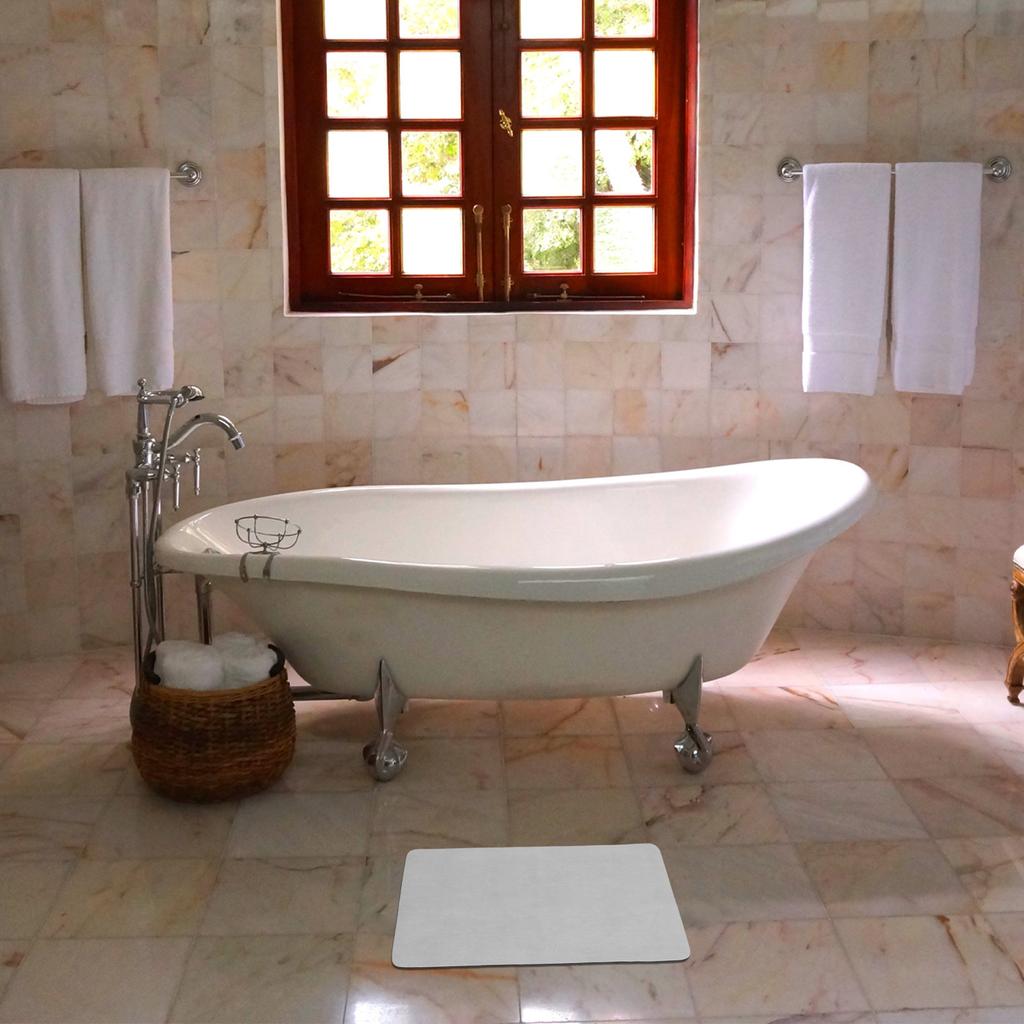 Solid Color Water Absorbing Bathroom Mat Quick Dry Non Slip Floor Pad for Shower Bathtub Comfortable Soft Absorbent Washable