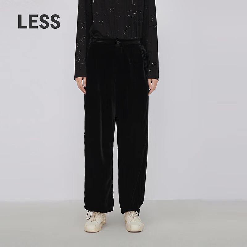 LESS 2024 Spring Vintage Velvet Straight-Leg Casual Pants