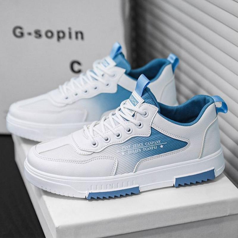 Versatile White Shoes for Men Summer Casual Breathable Mesh Panel Shoes Fashionable Sports Height-increasing Men's Shoes